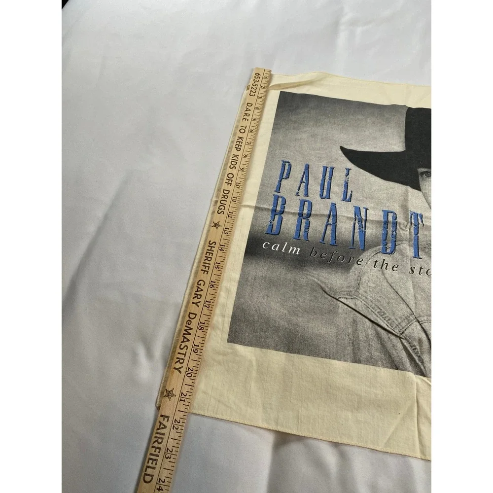 Paul Brandt Bandana Unisex OS Cream Excellent 1996 Calm Before the Storm Graphic